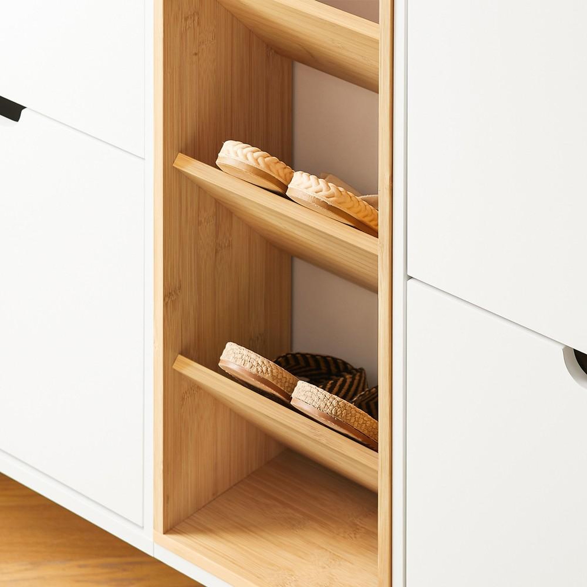 Voir la diapositive 5 : SOBUY SoBuy - Meuble À Chaussures à 4 tiroirs - Blanc - 126x47x85cm - Minimaliste - FSR183-NW
