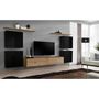 Voir la diapositive 2 : Paris Prix Ensemble Meuble TV  Switch Lamel IV  320cm Naturel & Noir