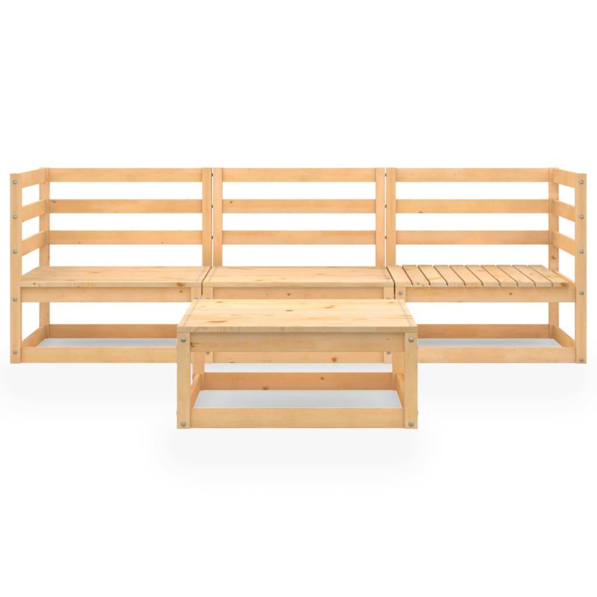 Voir la diapositive 3 : VIDAXL Salon de jardin 4 pcs bois de pin massif