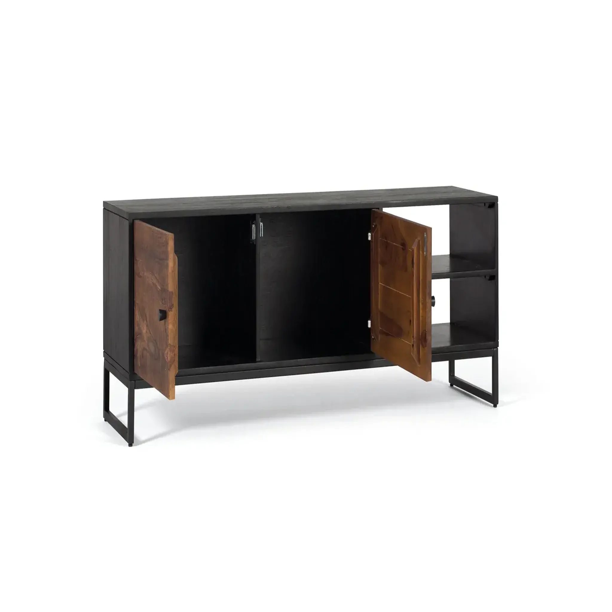Voir la diapositive 2 : GINER Y COLOMER SL Meuble tv en bois de manguier 150 cm style rustique moderne