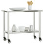 Voir la diapositive 4 : VIDAXL Table de travail de cuisine avec roues 110x55x85 cm inox