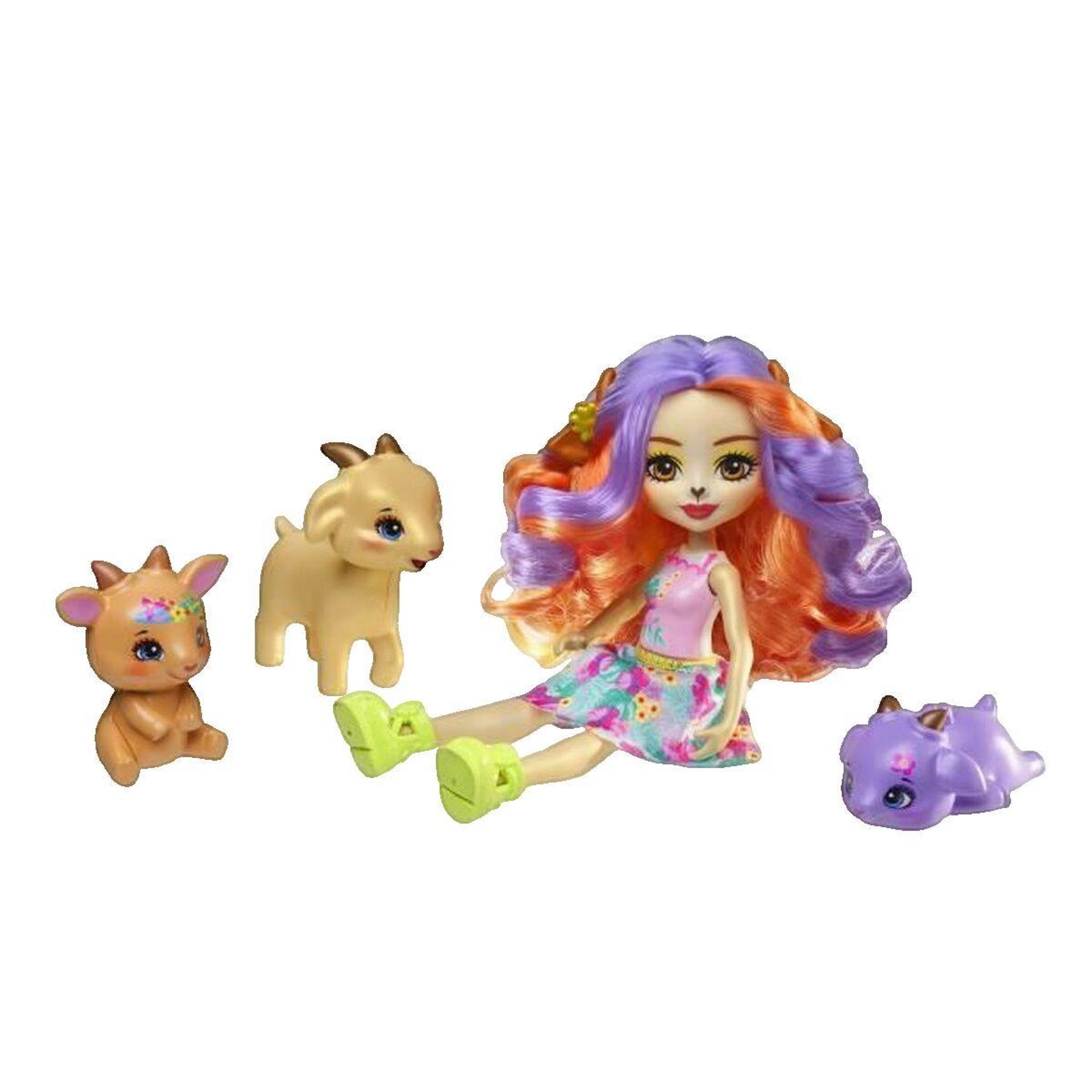 Voir la diapositive 2 : ENCHANTIMALS Poupée Enchantimals Golita Chèvre couleurs vives et tropicales