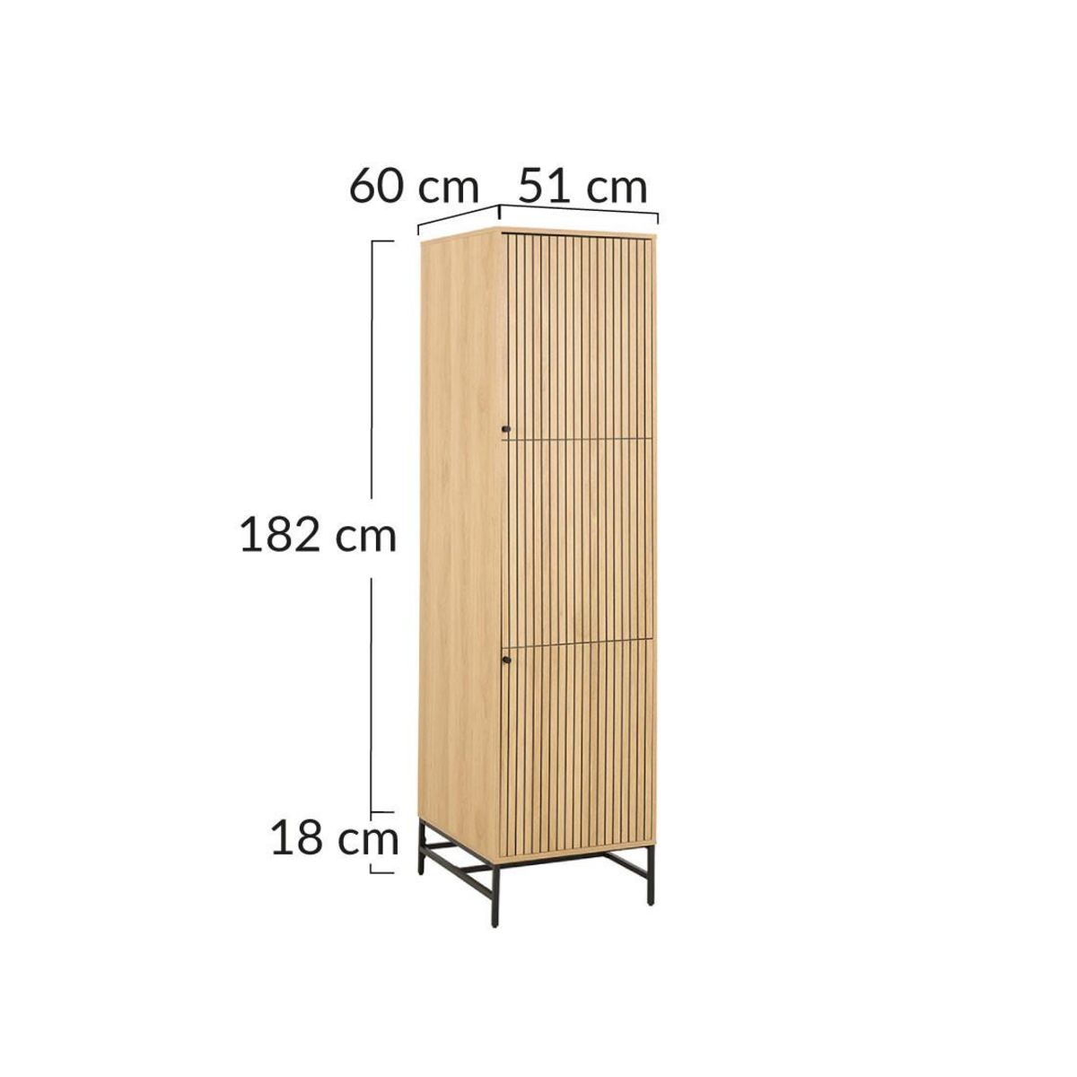 LISA DESIGN Marc – armoire dressing – avec étagères et penderie - effet bois et pieds métal