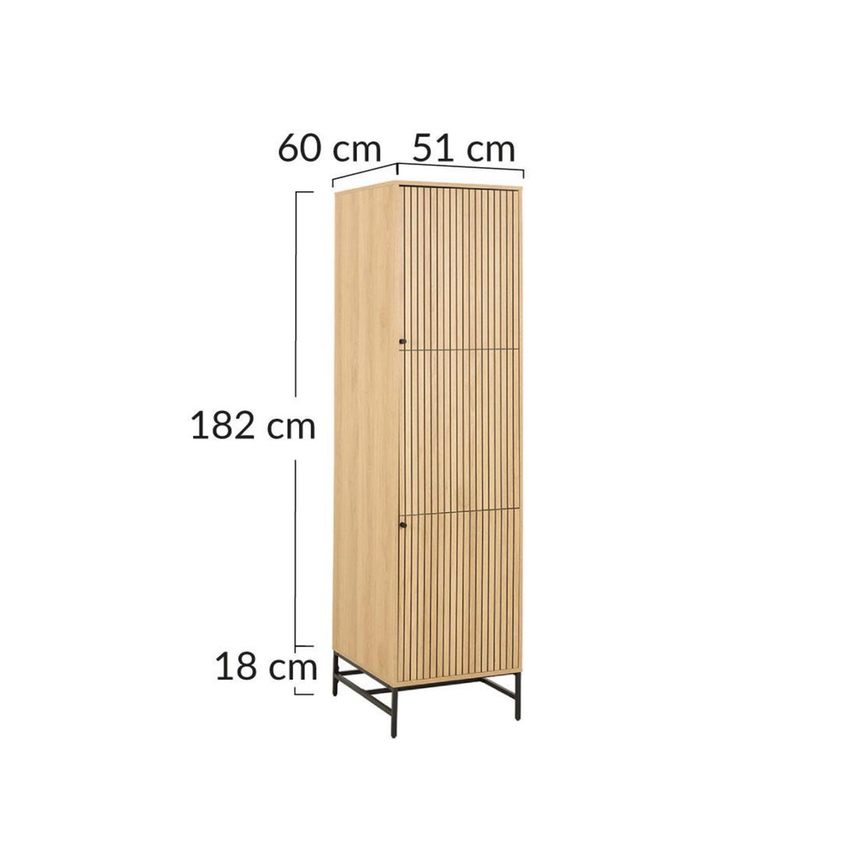 LISA DESIGN Marc – armoire dressing – avec étagères et penderie - effet bois et pieds métal