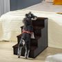 Voir la diapositive 2 : PAWHUT Escalier pour chien animaux rampe 4 marches revêtement tapis amovible antidérapant MDF brun foncé