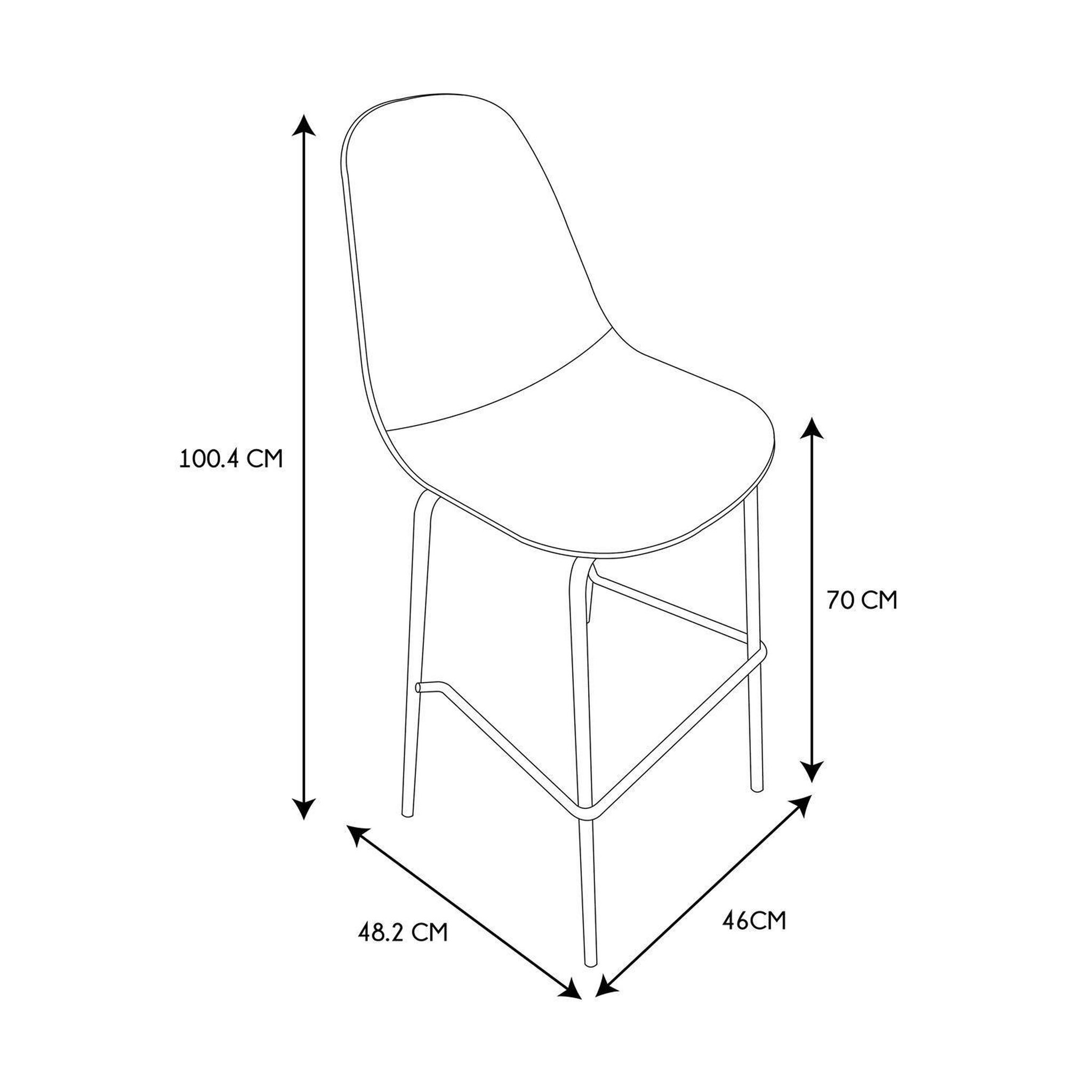 Voir la diapositive 3 : TOILINUX Lot de 2 chaises de bar giulia - noir