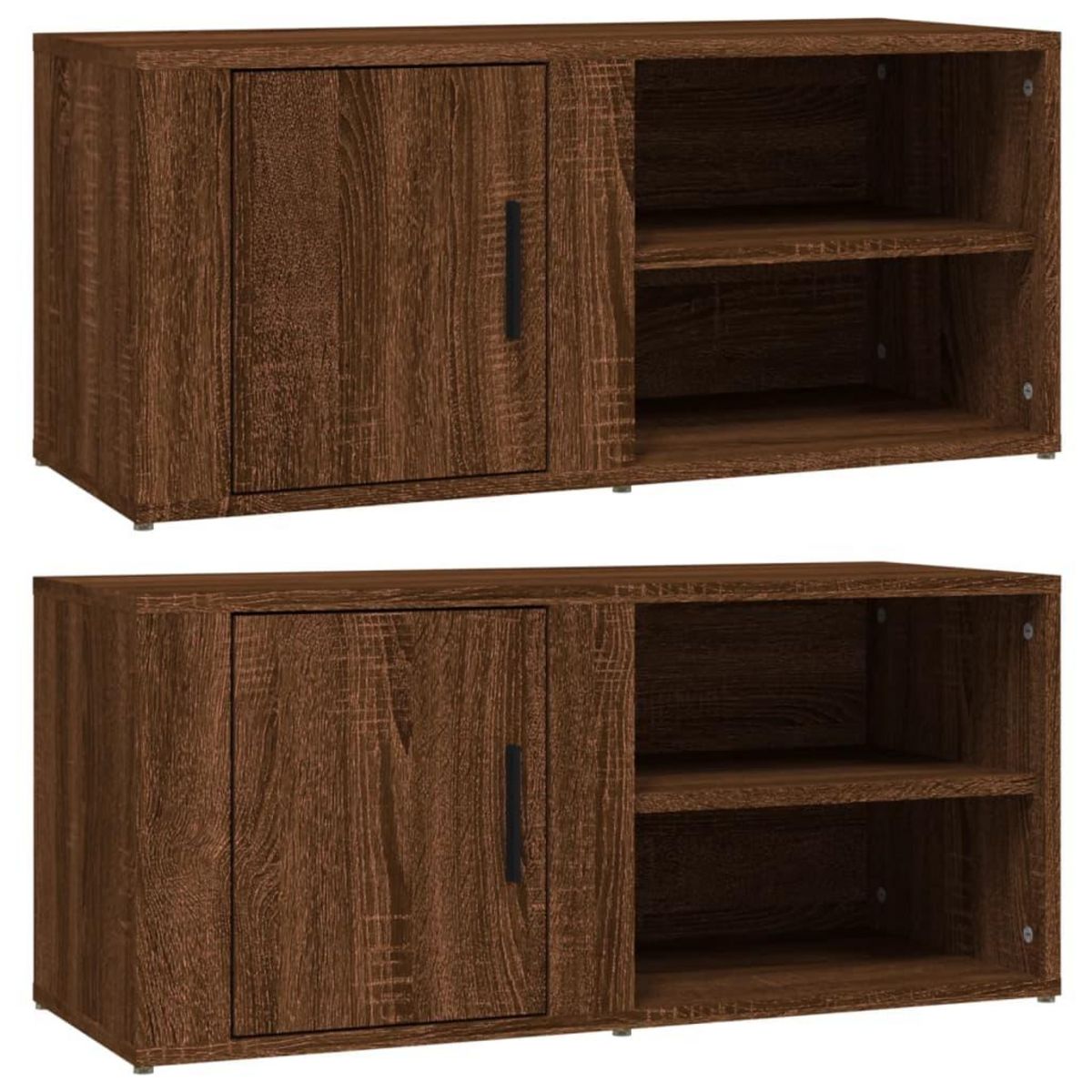 VIDAXL Meubles TV 2 pcs Chene marron 80x31,5x36 cm Bois d&apos;ingenierie