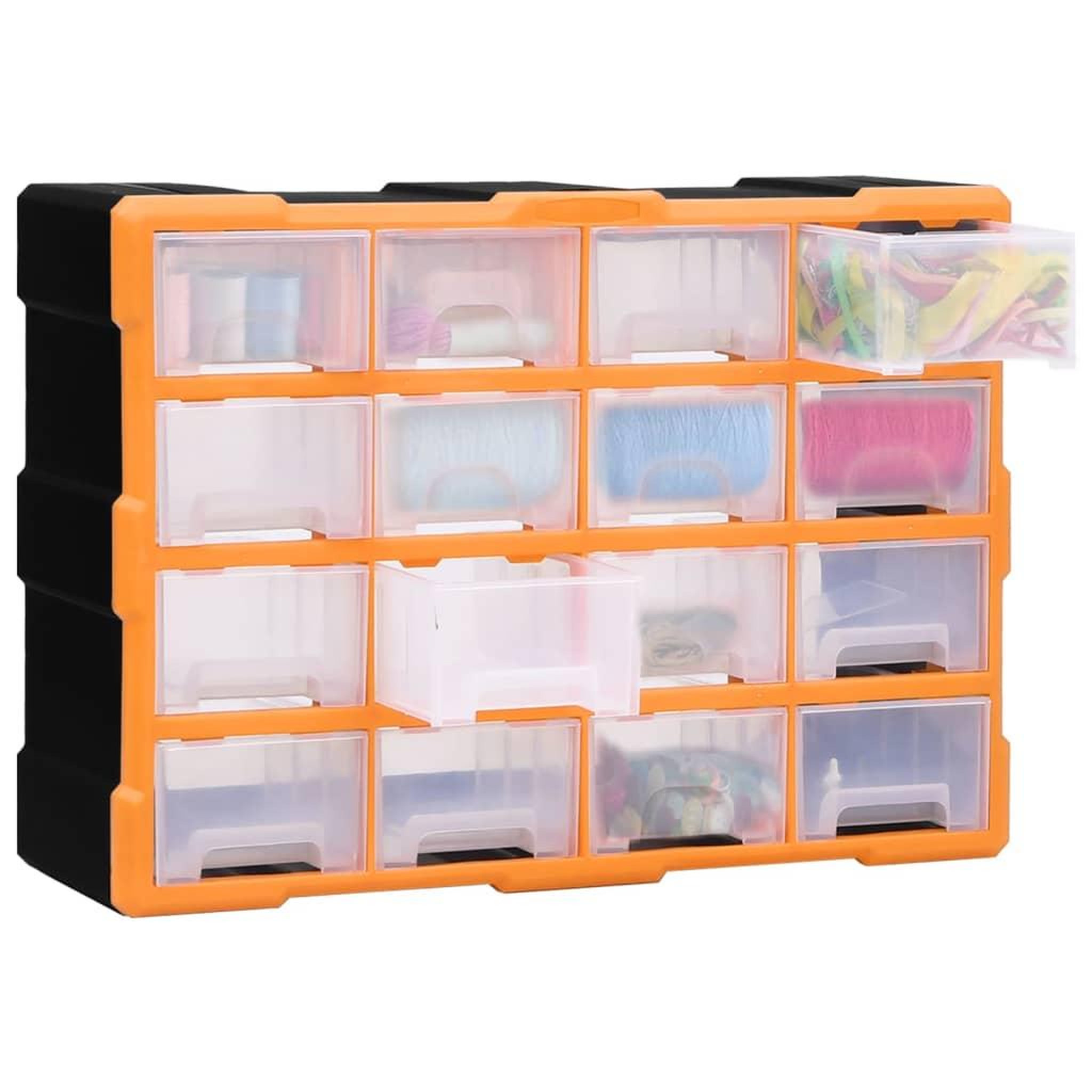 Voir la diapositive 2 : VIDAXL Organisateur multi-tiroirs avec 16 tiroirs centraux 52x16x37 cm