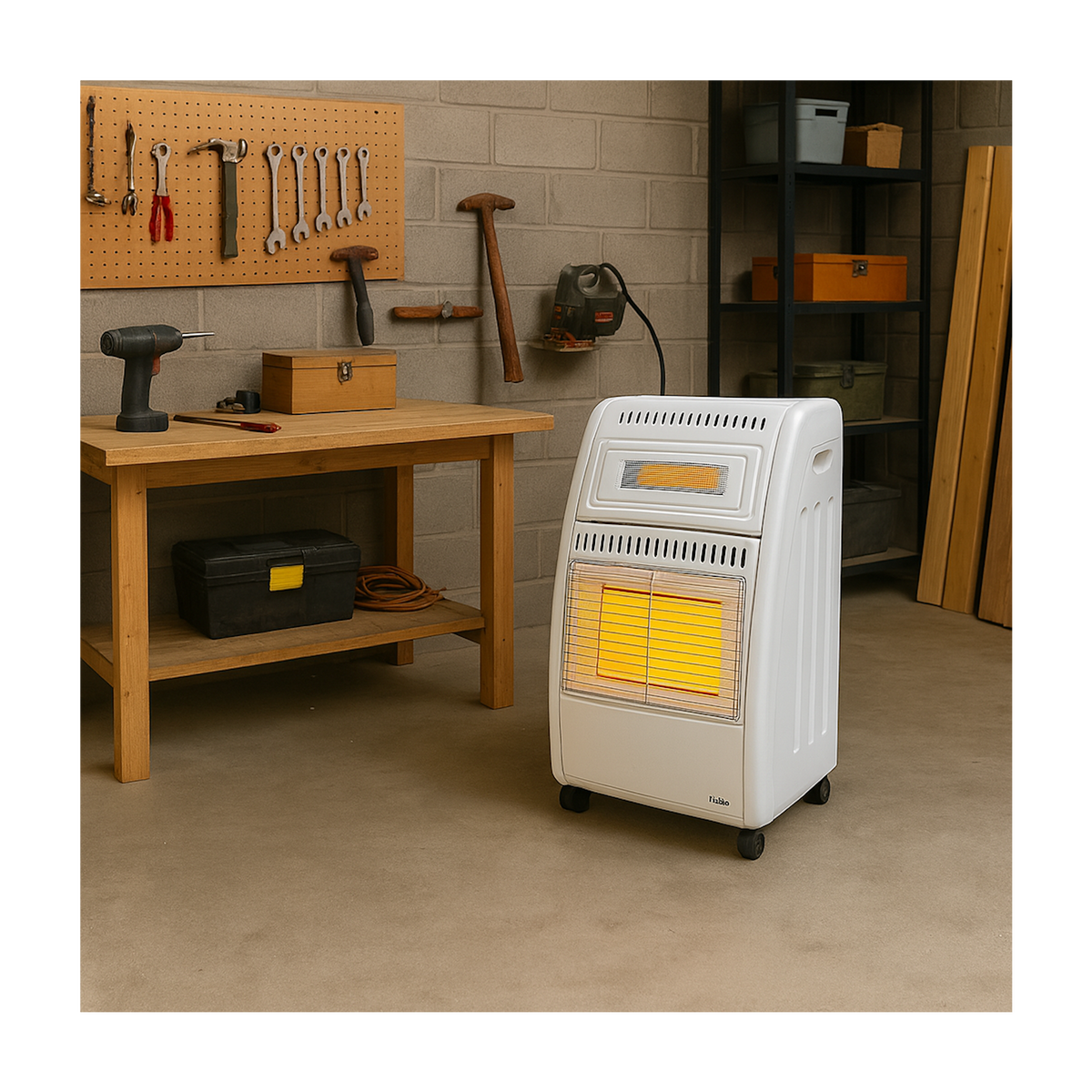 INTEC Poêle à gaz 5700W Chauffage d'appoint Hybride Gaz et Électrique 20-100 m2 - Piezo KOMBI LINE