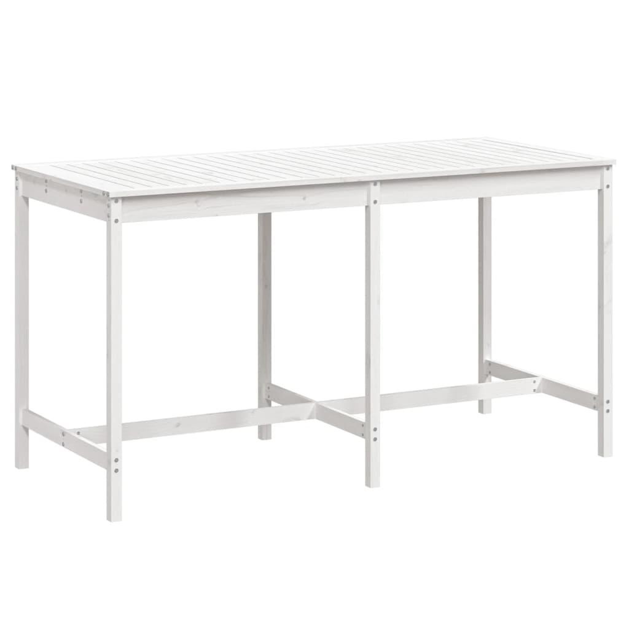 Voir la diapositive 2 : VIDAXL Table de jardin blanc 203,5x90x110 cm bois massif de pin