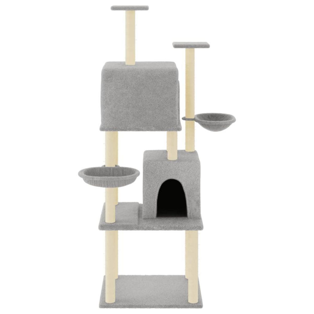 VIDAXL Arbre a chat avec griffoirs en sisal Gris clair 180 cm