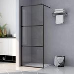 VIDAXL Paroi de douche a l'italienne a verre ESG Noir 100x195 cm