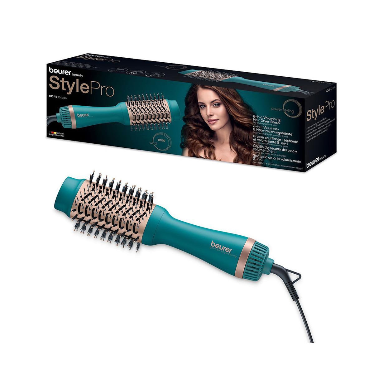 Beurer Beurer HC 45 Ocean Brosse sèche volumisante 2 en 1 bleu sarcelle