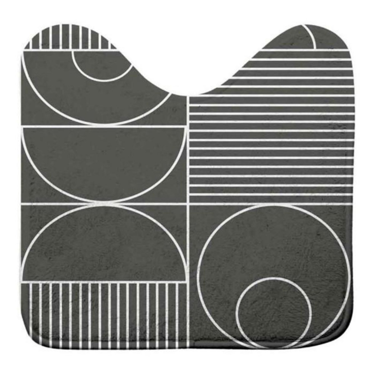 Paris Prix Tapis WC Imprimé  Metrix  45x45cm Gris