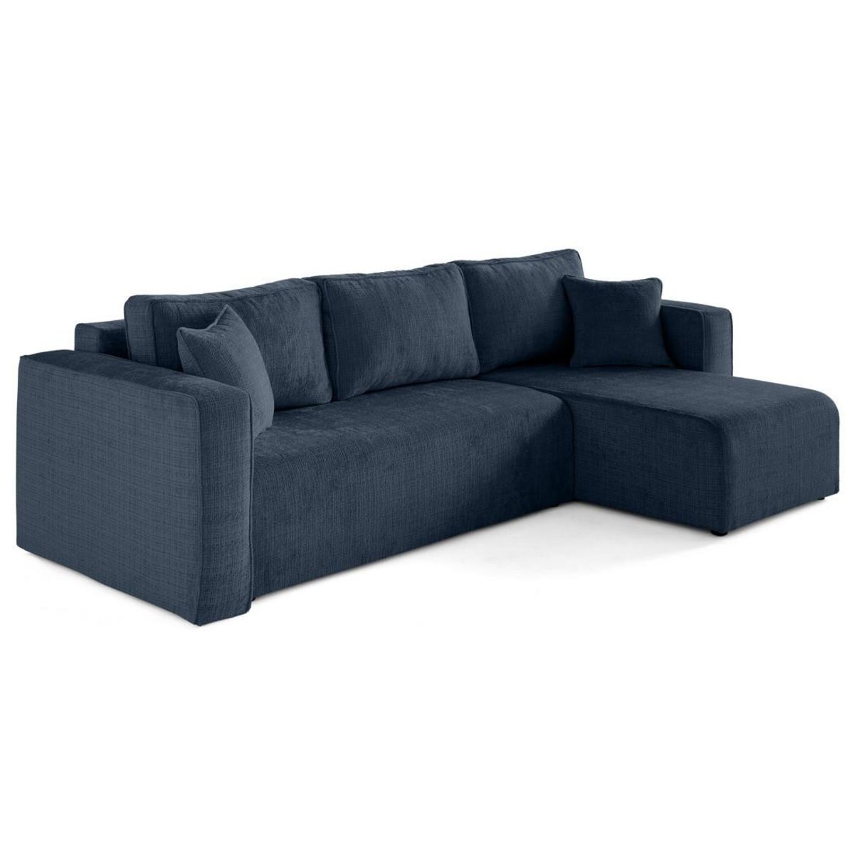 BEST MOBILIER Topaze - canapé d'angle déhoussable réversible 4 places en velours texturé