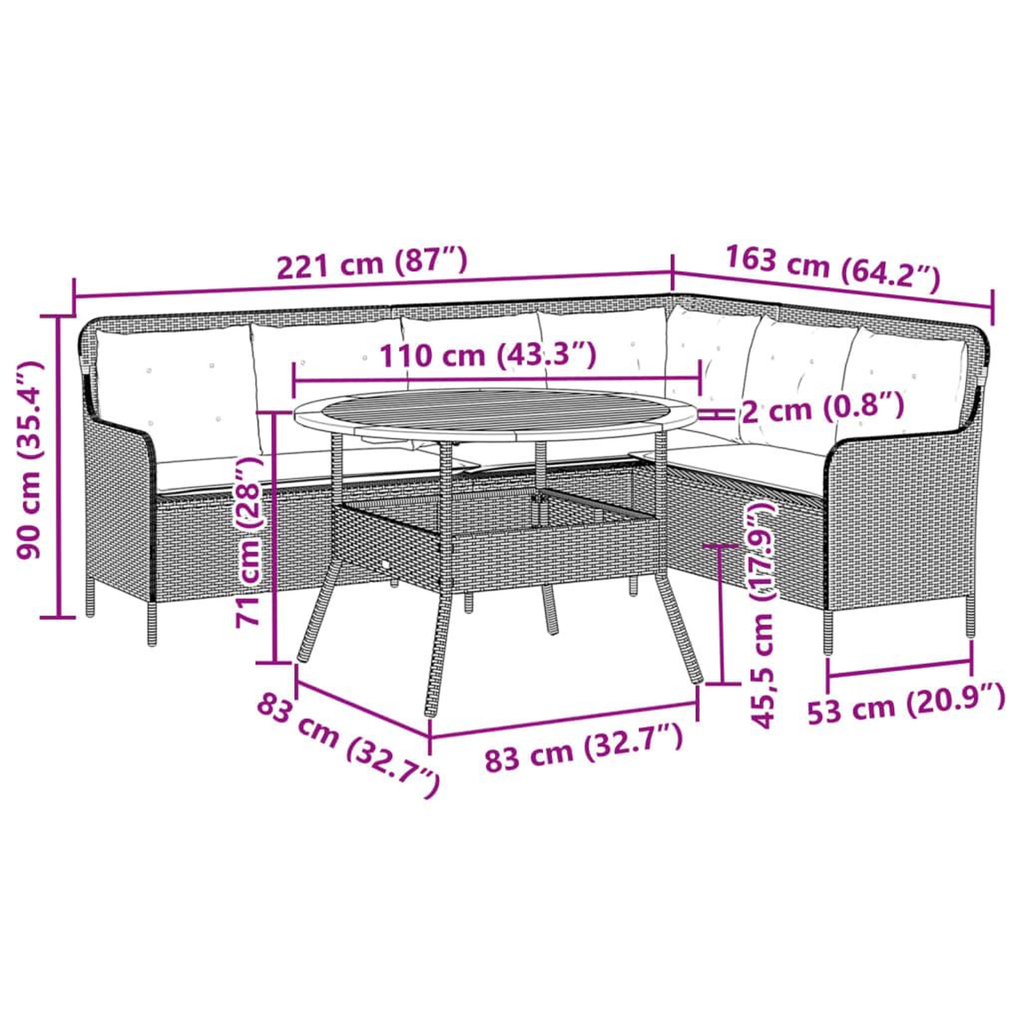 Voir la diapositive 6 : VIDAXL Canapes de jardin 2 pcs avec coussins Noir Resine tressee