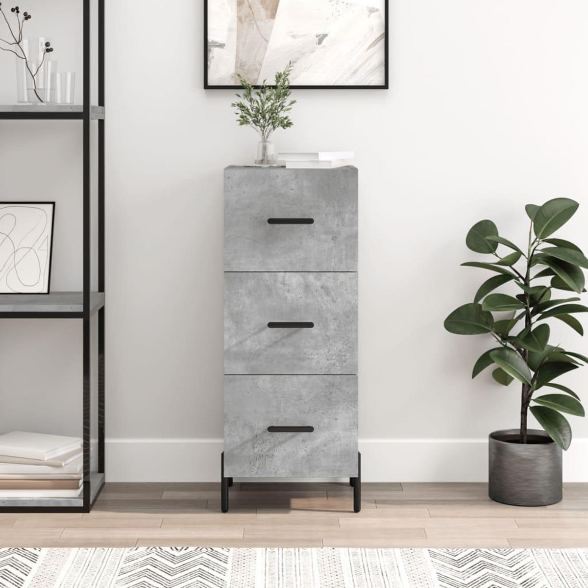 VIDAXL Buffet Gris beton 34,5x34x90 cm Bois d'ingenierie