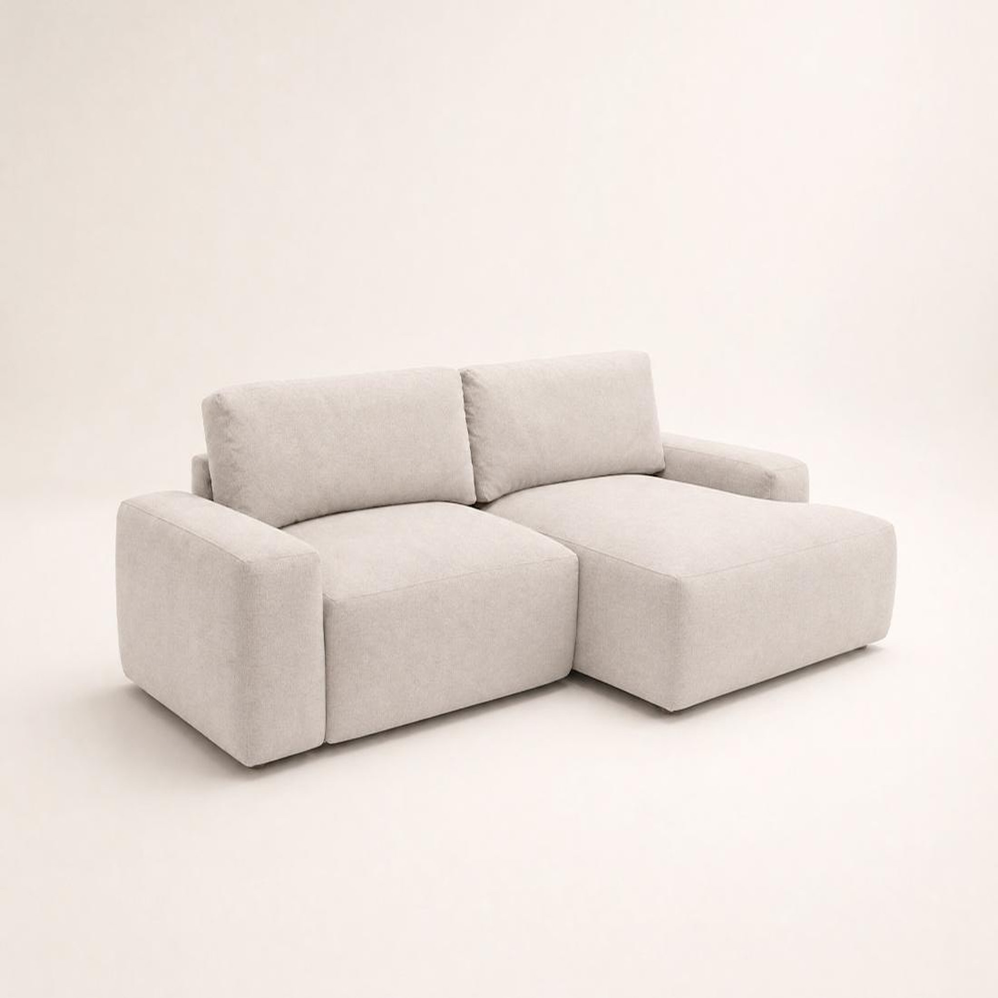 Voir la diapositive 3 : BEST MOBILIER Tama - canapé d'angle droit 4 places convertible avec coffre en tissu