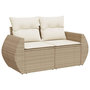 Voir la diapositive 3 : VIDAXL Salon de jardin avec coussins 10 pcs beige resine tressee