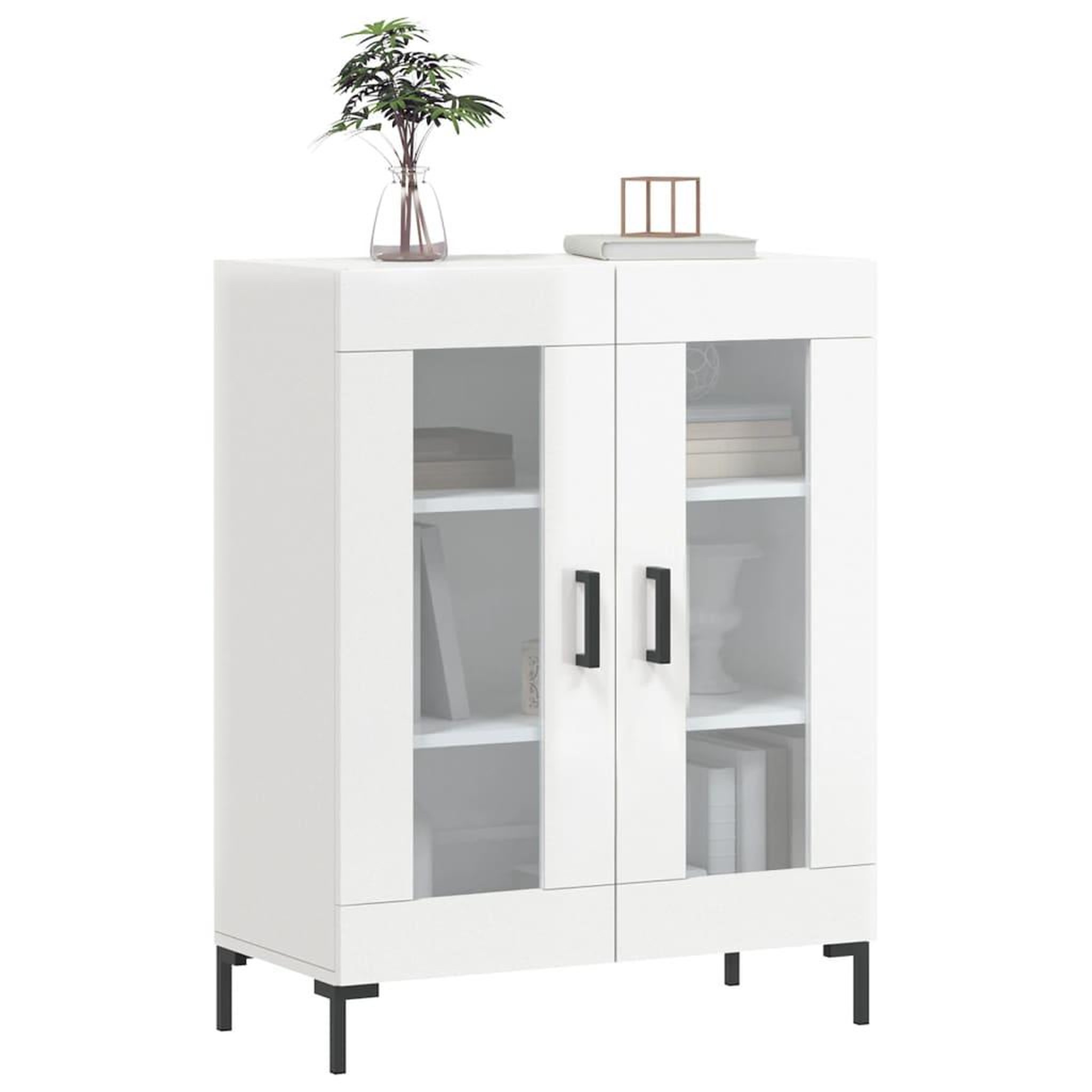 Voir la diapositive 3 : VIDAXL Buffet Blanc brillant 69,5x34x90 cm Bois d'ingenierie