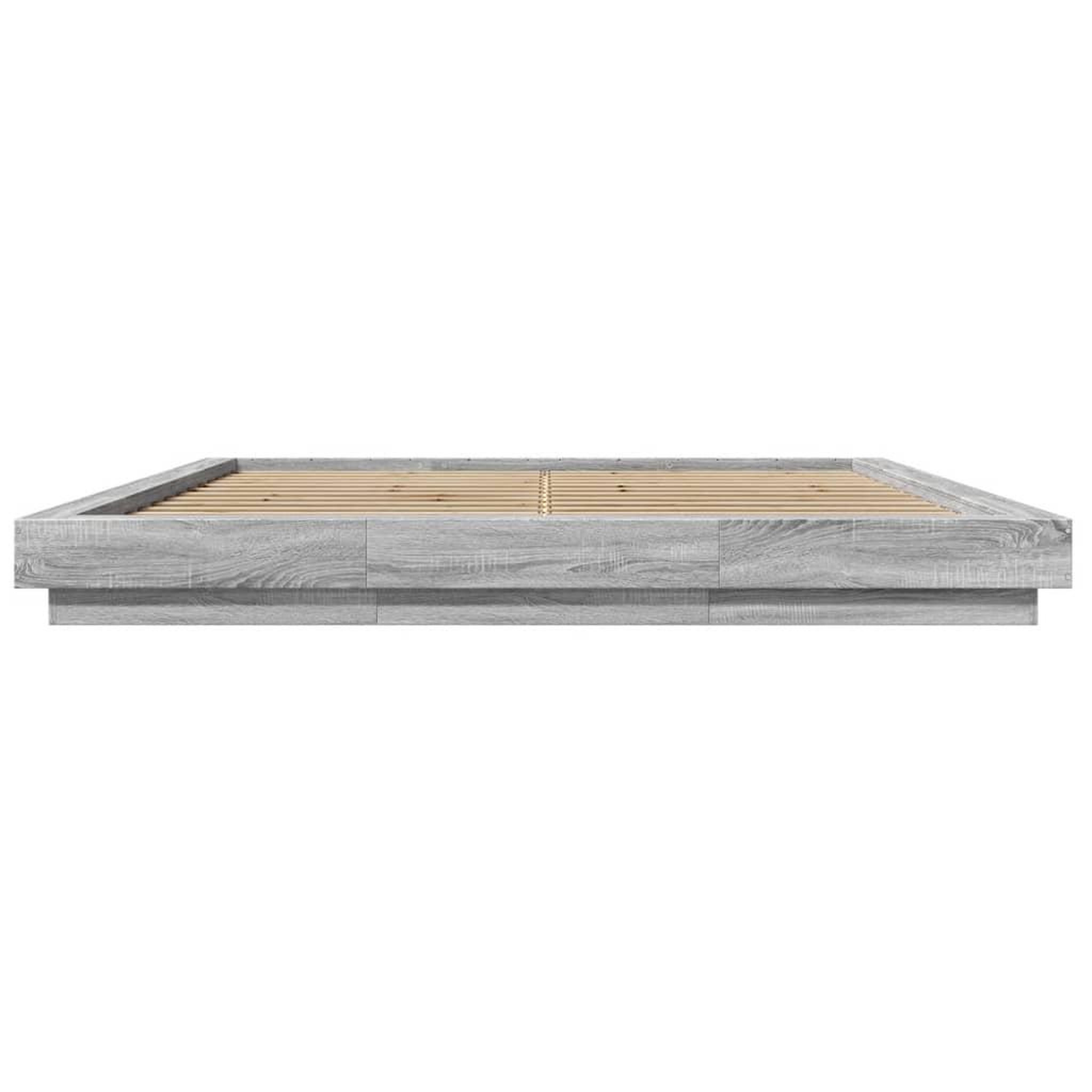 Voir la diapositive 5 : VIDAXL Cadre de lit et lumieres LED sans matelas sonoma gris 180x200cm