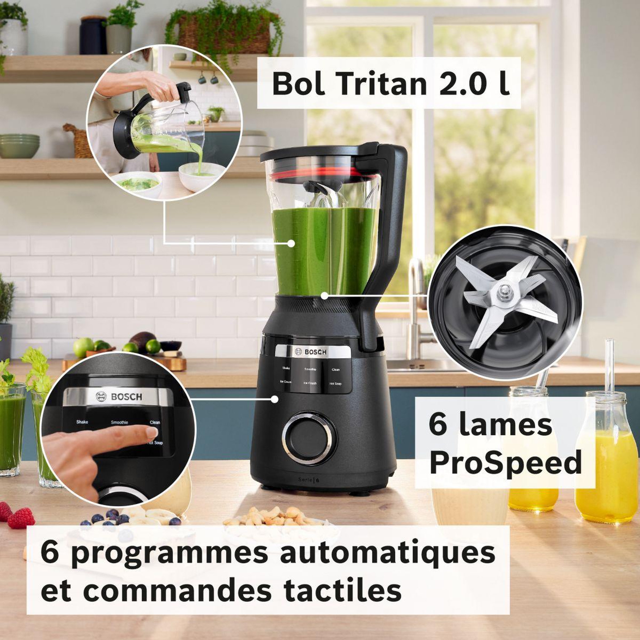 Voir la diapositive 3 : BOSCH Blender vitapower série 6 - noir mmb6654b