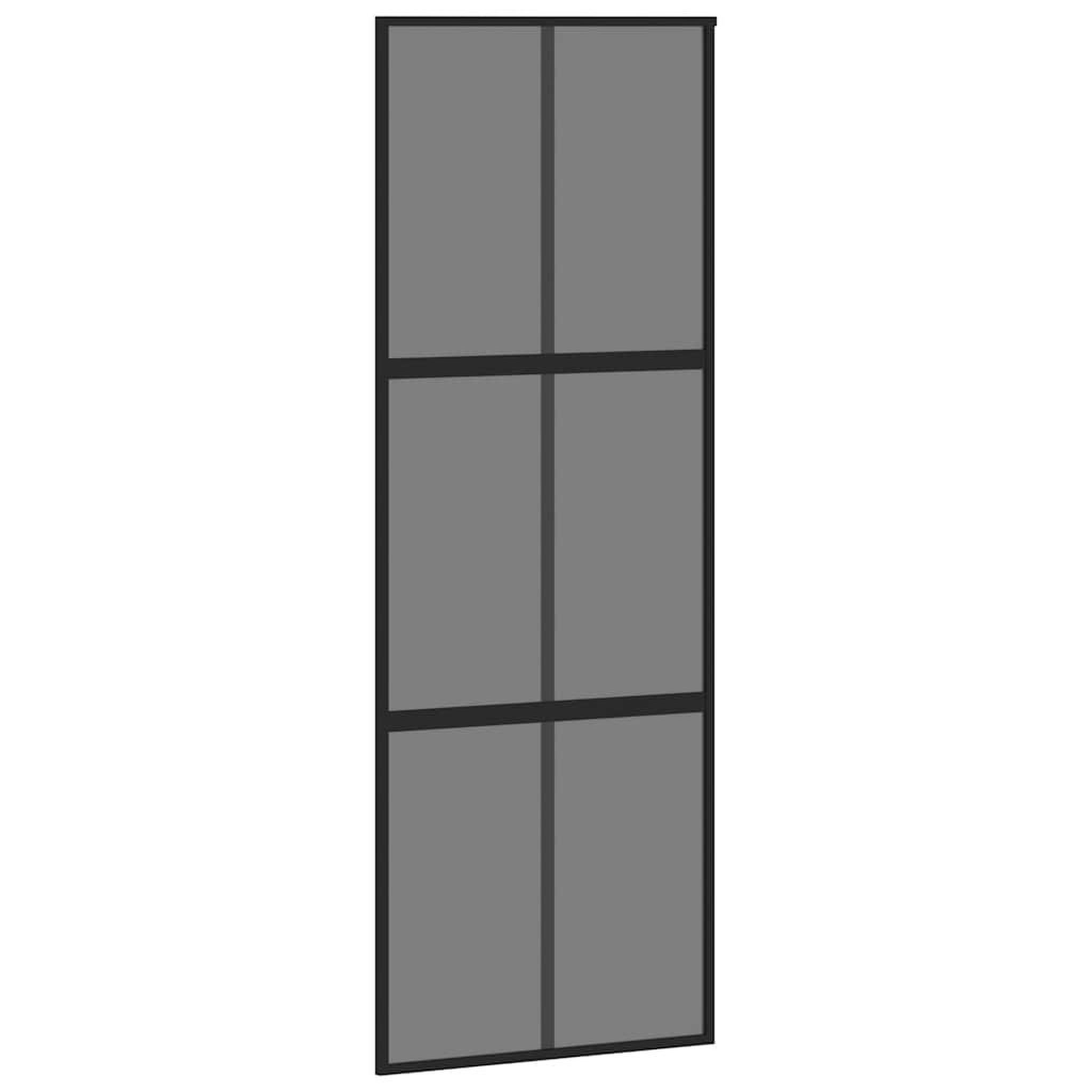 Voir la diapositive 5 : VIDAXL Porte coulissante kit quincaillerie noir 76x205 cm verre trempe