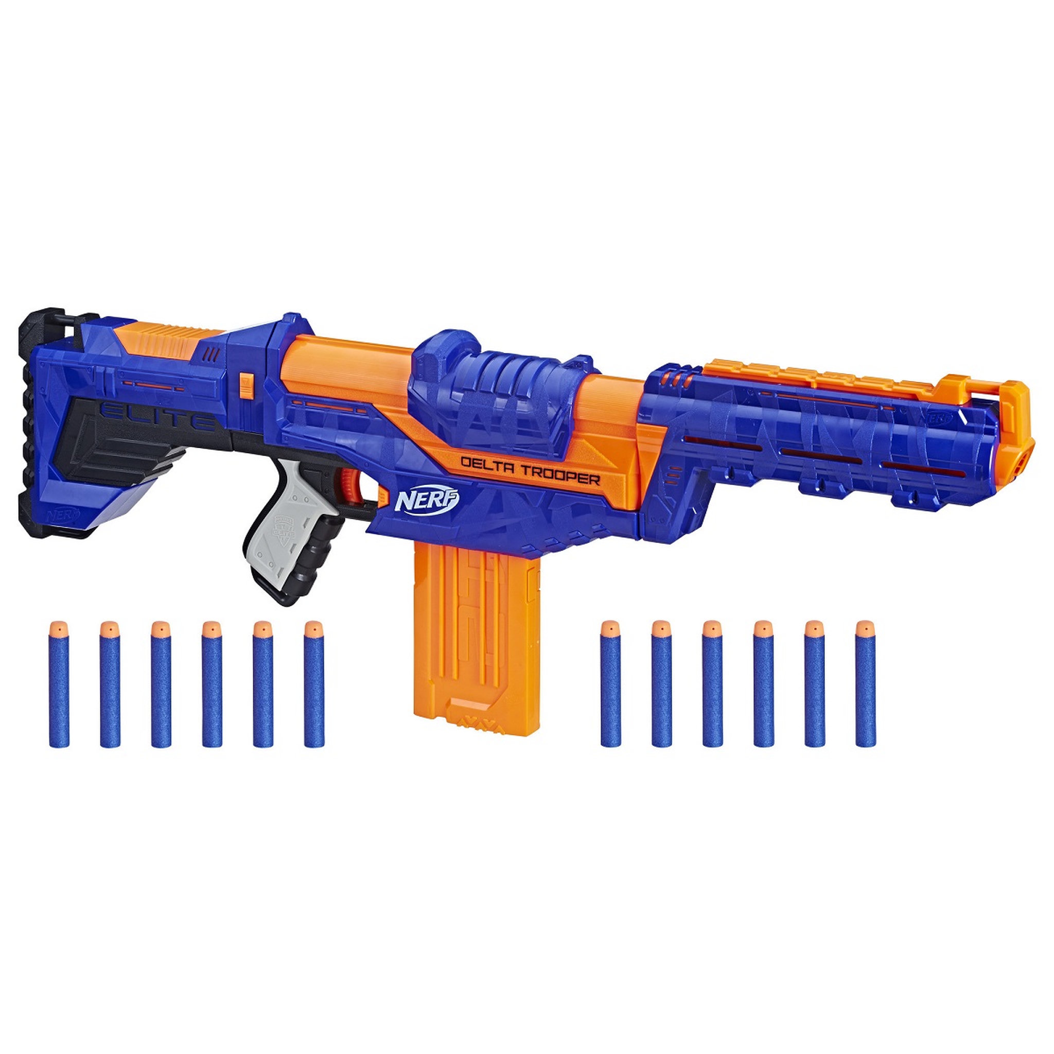Voir la diapositive 1 : HASBRO Pistolet Nerf Elite Delta Trooper et Fléchettes Nerf Elite Officielles