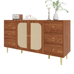 MERAX Buffet 2 porte(s) 6 tiroir(s) - 160 cm naturel mdf