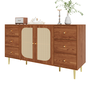 Voir la diapositive 1 : MERAX Buffet 2 porte(s) 6 tiroir(s) - 160 cm naturel mdf