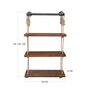 Voir la diapositive 5 : TOILINUX Etagère murale design industriel Garo - L. 60 x H. 120 cm - Marron