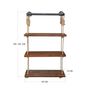 Voir la diapositive 5 : TOILINUX Etagère murale design industriel Garo - L. 60 x H. 120 cm - Marron