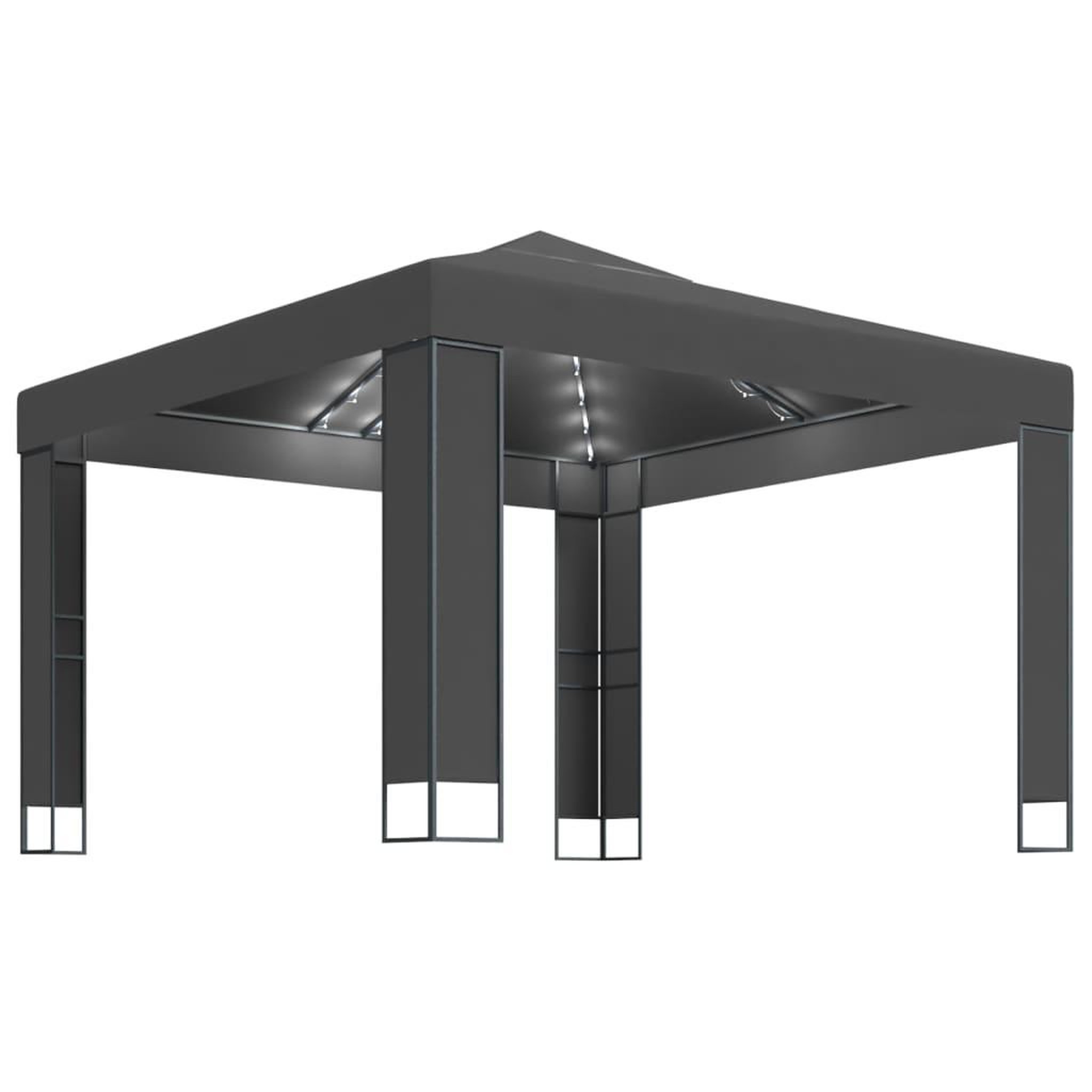 Voir la diapositive 2 : VIDAXL Tonnelle avec double toit et lumieres LED 3x3 m Anthracite