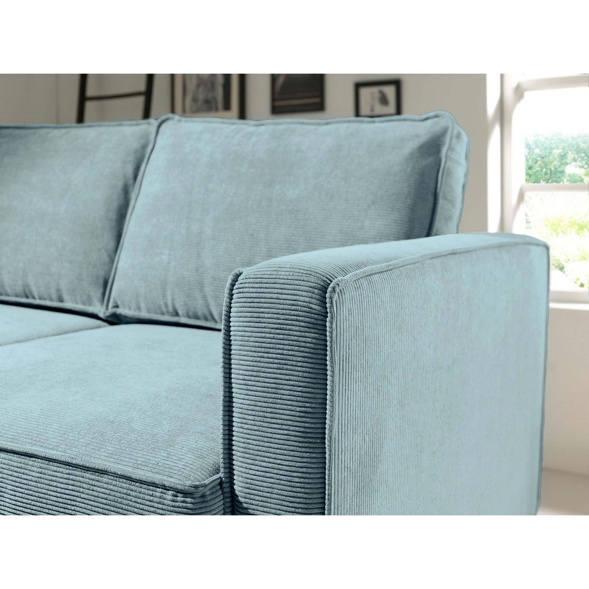 LISA DESIGN Jake - canapé d'angle gauche - convertible avec coffre - 4 places - en velours côtelé