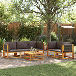 VIDAXL Salon de jardin avec coussins 6 pcs bois d'acacia solide