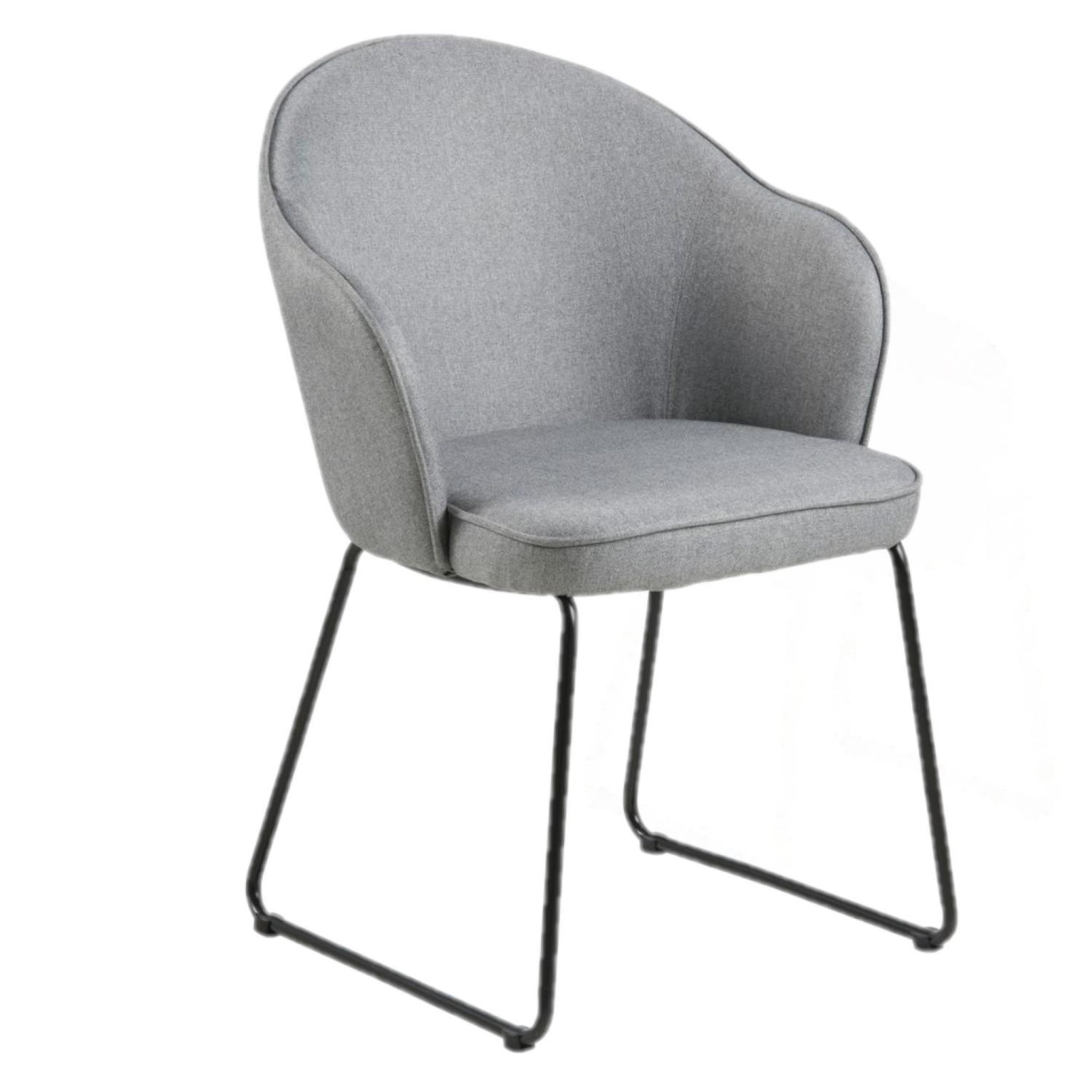 TOILINUX Chaise de salle à manger avec accoudoirs - gris et noir