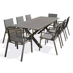 Paris Prix Ensemble Table de Jardin Extensible & 8 Fauteuils  Floride  180-240cm Taupe