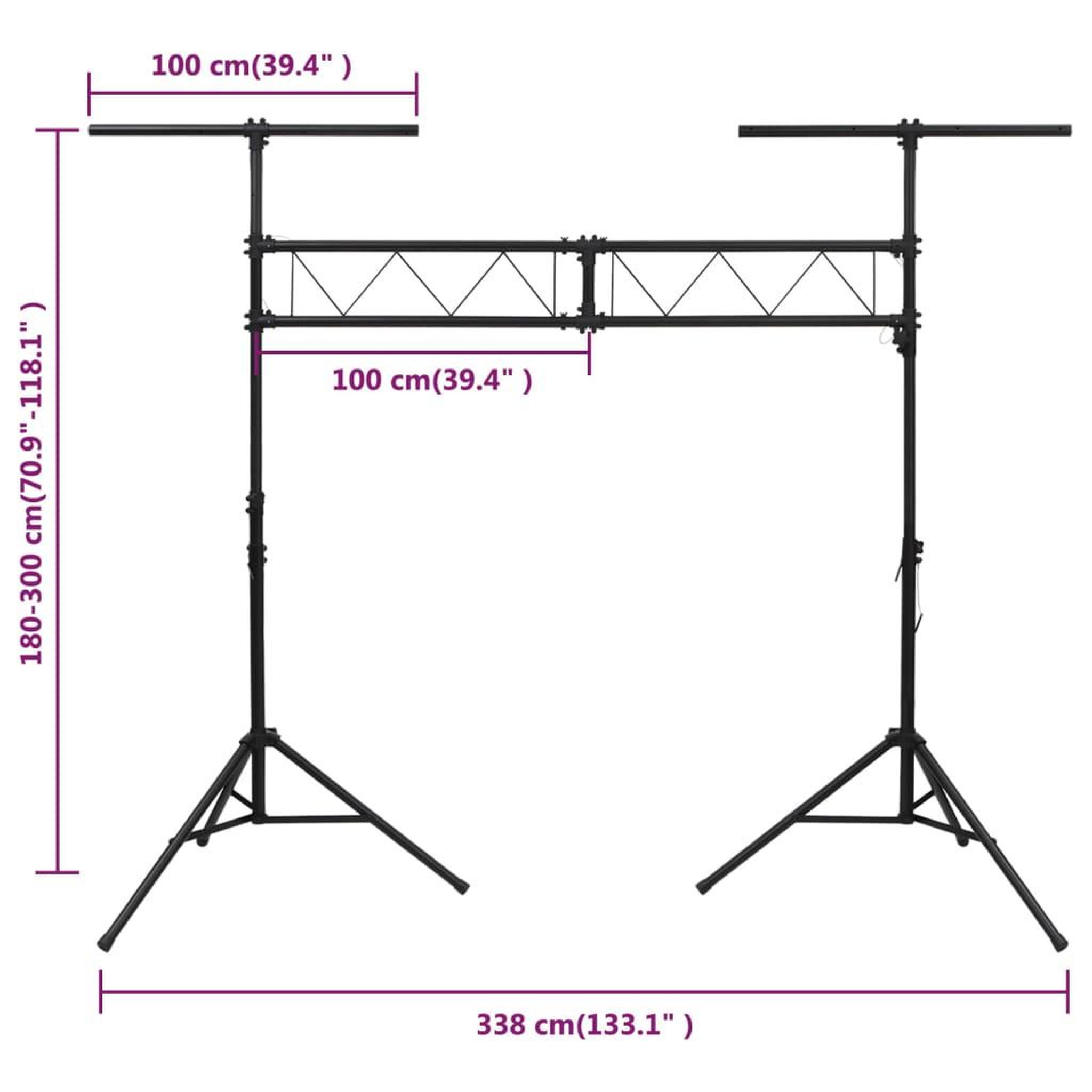 Voir la diapositive 6 : VIDAXL Support de lampe 338x115x(180-300) cm Acier