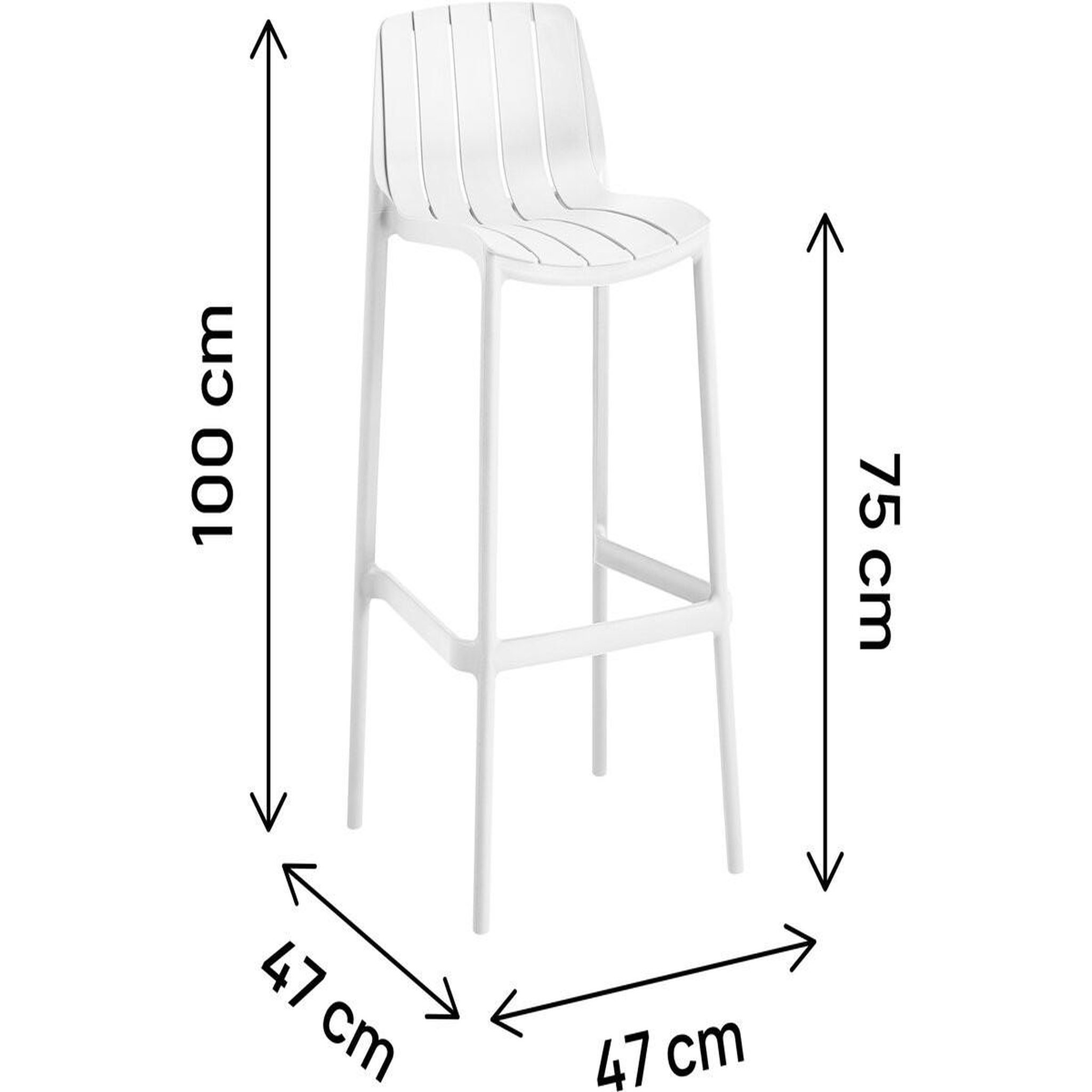 Voir la diapositive 3 : Habitat et Jardin Lot de 2 chaises hautes de jardin empilable  vaena  - blanc