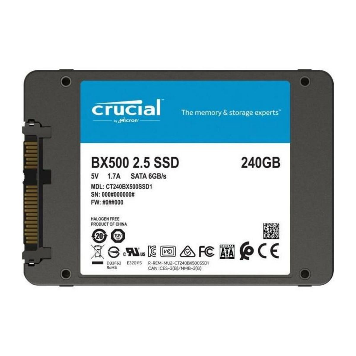 Crucial CRUCIAL - Disque SSD Interne - BX500 - 240Go - 2,5 CT240BX500SSD1