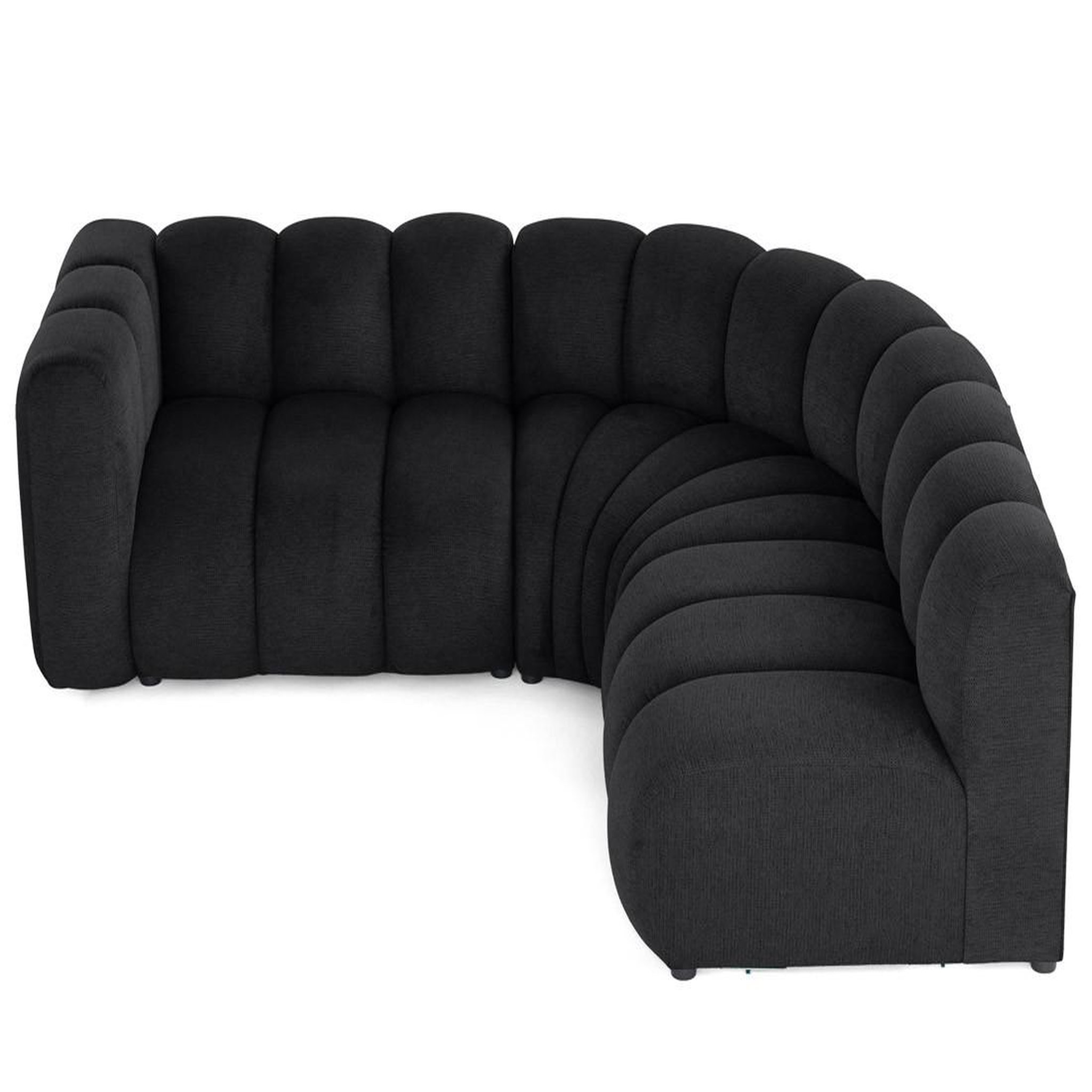Voir la diapositive 3 : LISA DESIGN Debbie - canapé modulable d'angle droit 4 places avec accoudoir en tissu texturé