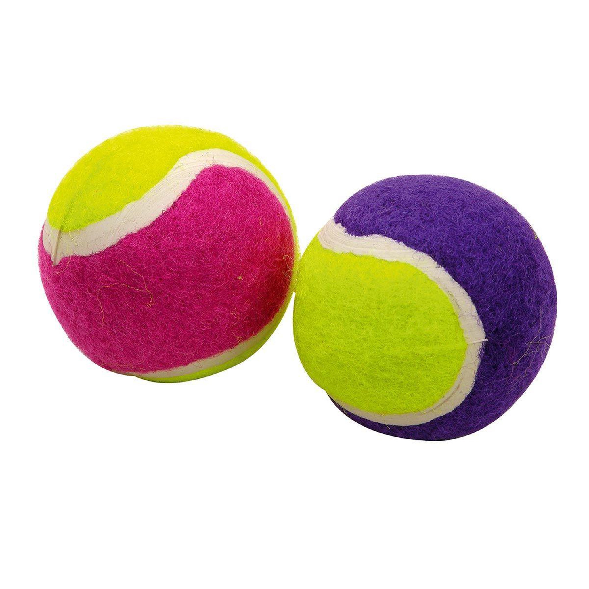 LOVE STORY Lot de 2 balles de tennis  chien  4cm multicolore