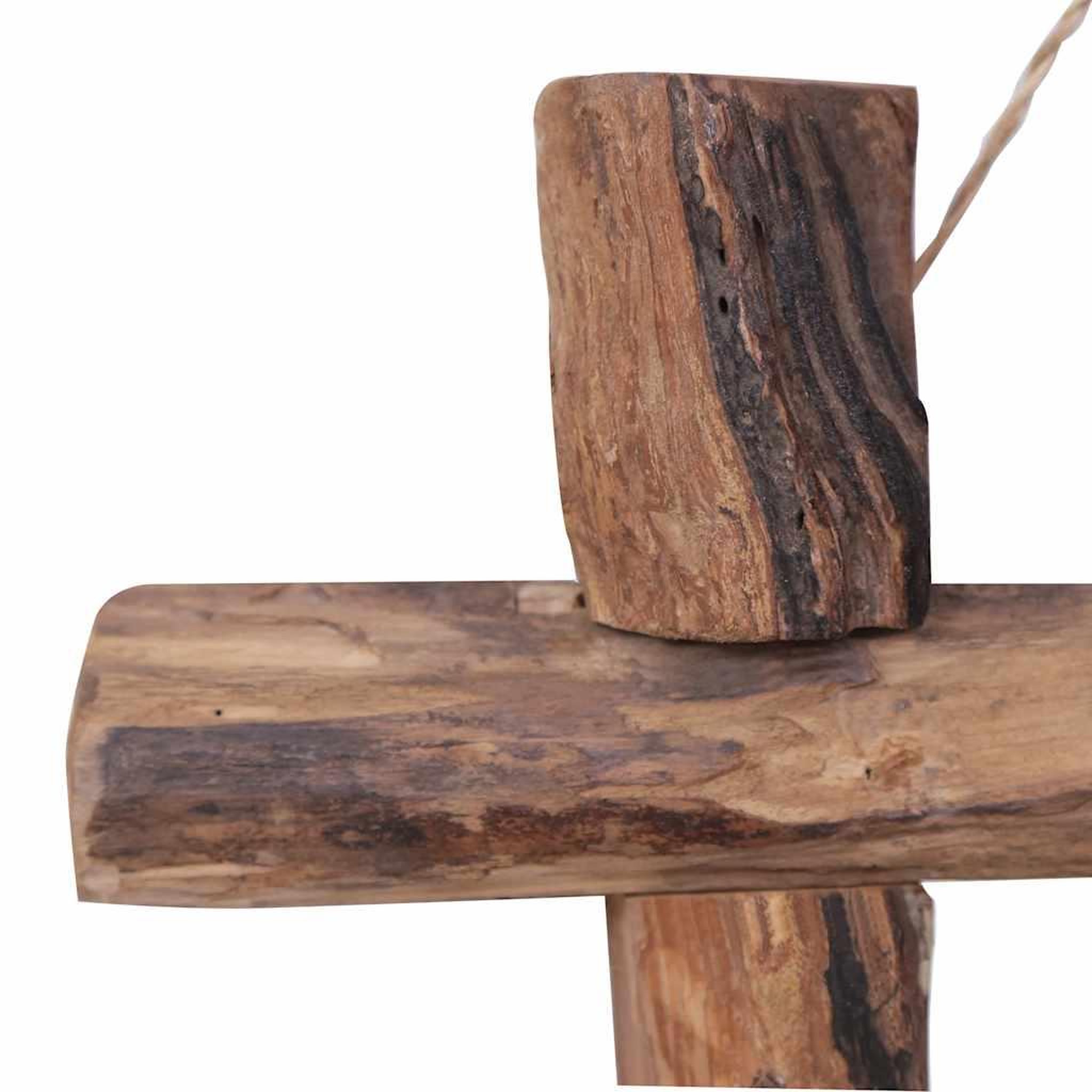 Voir la diapositive 4 : VIDAXL Miroir a buches naturel 50x50 cm bois de teck recycle