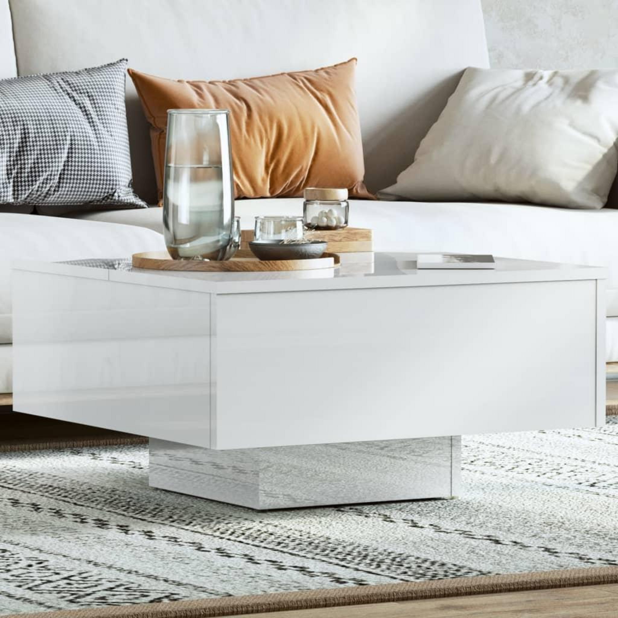 Table Basse Blanc Brillant