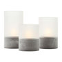 Voir la diapositive 6 : BRILLIANT Lot 3 Lampes a poser LED BOUGIE BRILLIANT - 2500K - Plastique et verre - Gris et blanc mat