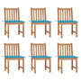 Voir la diapositive 1 : VIDAXL Chaises de jardin lot de 6 avec coussins Bois de teck massif