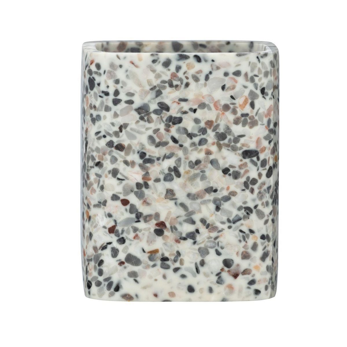 Wenko Gobelet de salle de bain design Terrazzo - Gris