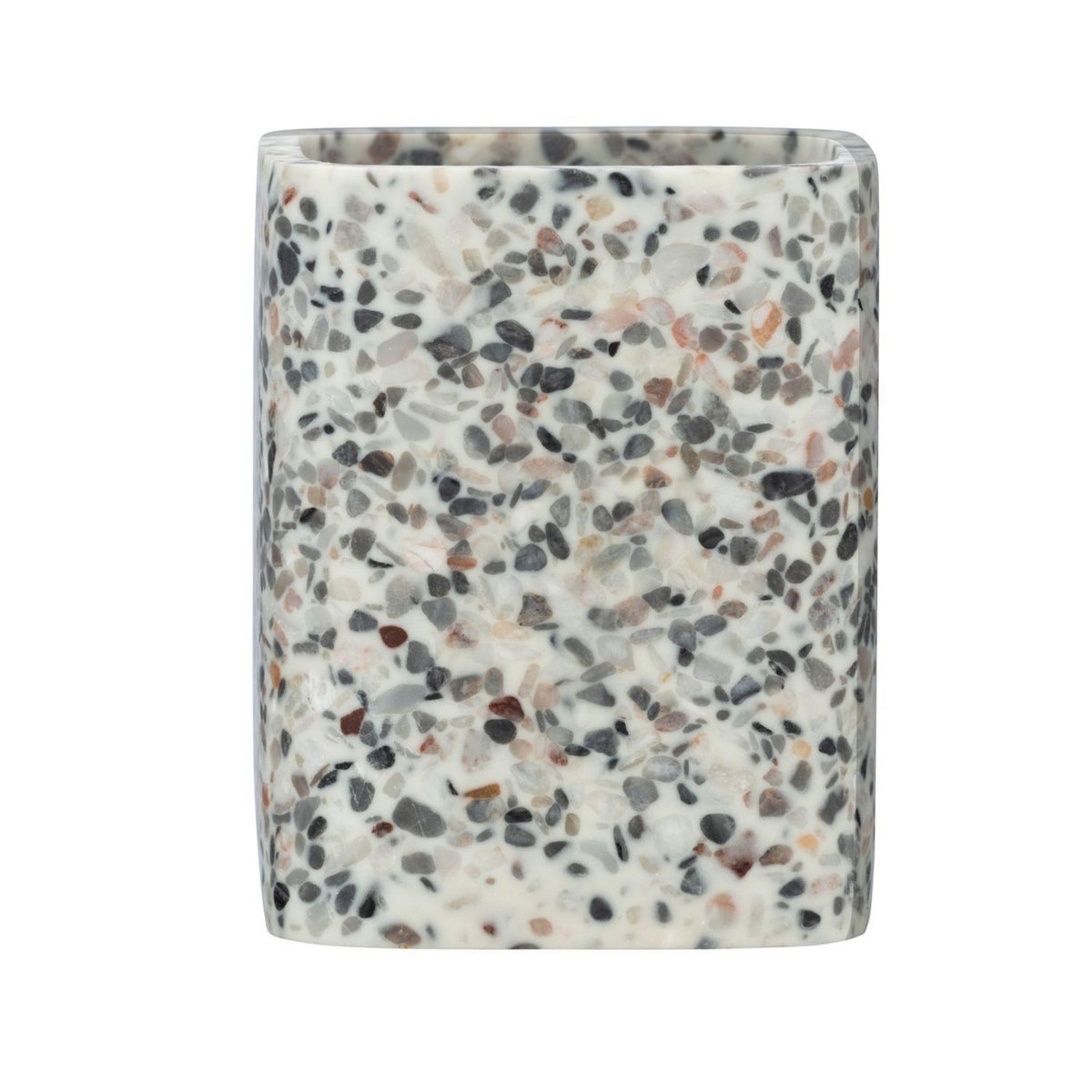Wenko Gobelet de salle de bain design Terrazzo - Gris