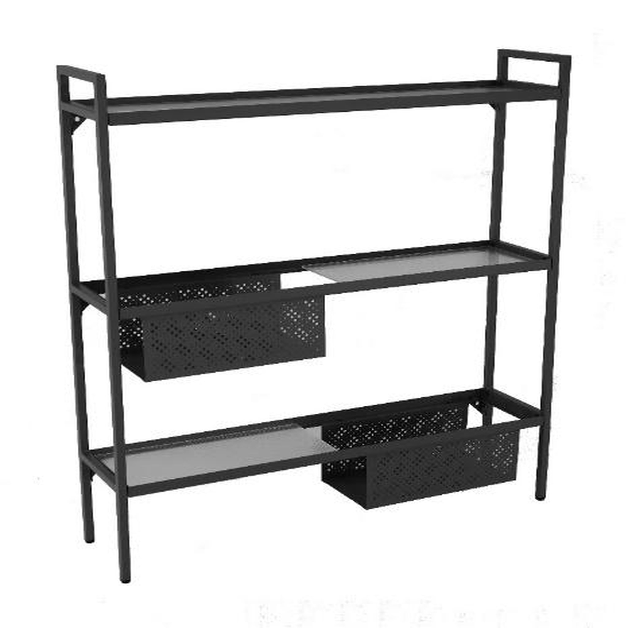 Proloisirs Etagère Balcon en acier à 3 niveaux - 118 x 24 x 102 cm - graphite