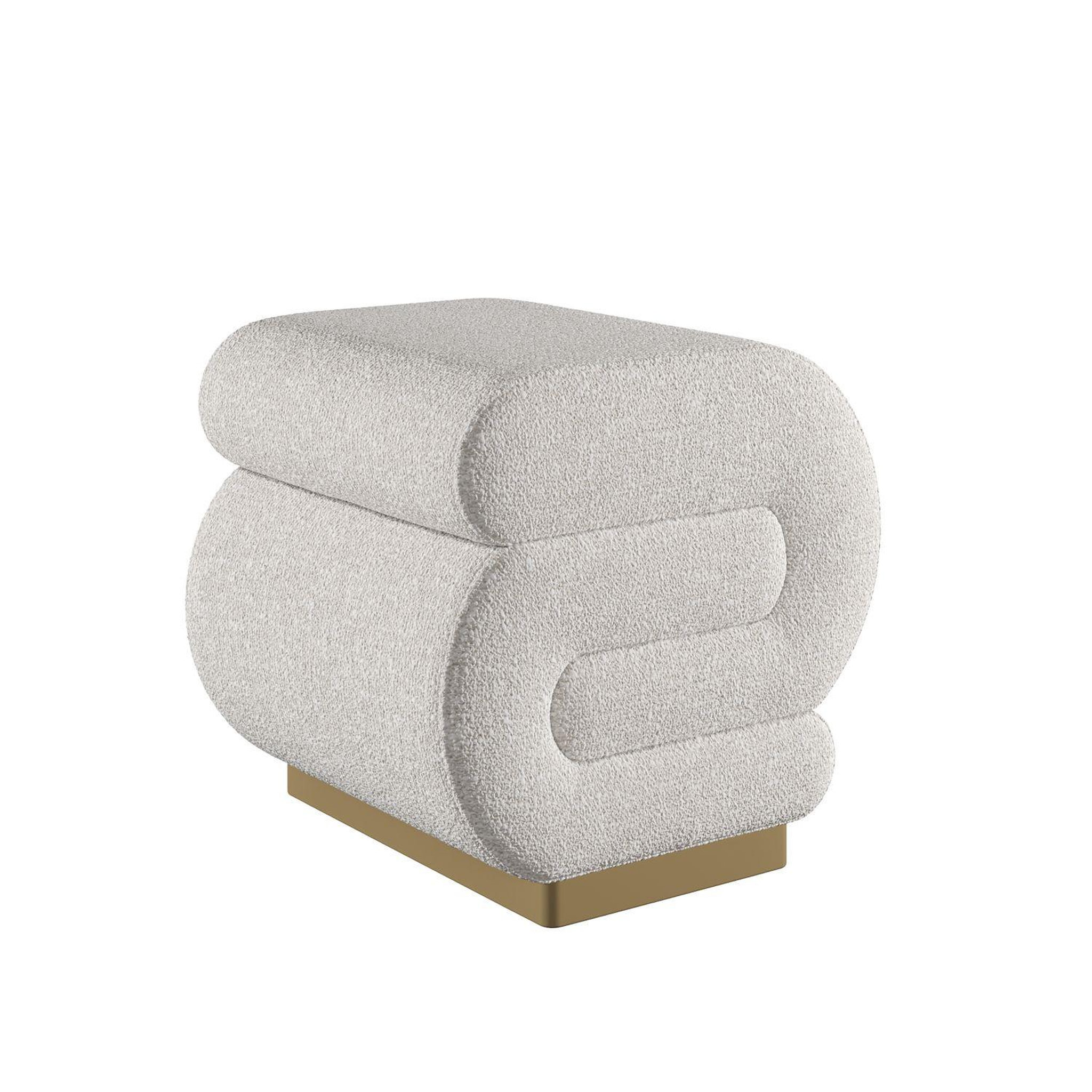 Habitat et Jardin Pouf en bois  sally  40 x 42 x 42 cm - crème